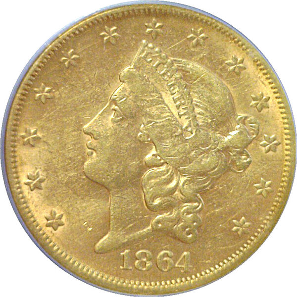 1864-S $20 Liberty  -  PCGS AU-55 - Image 2