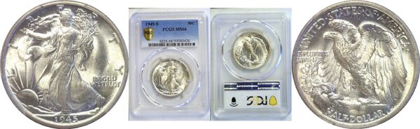 1945-S Walking Liberty Half Dollar. -  PCGS MS-66