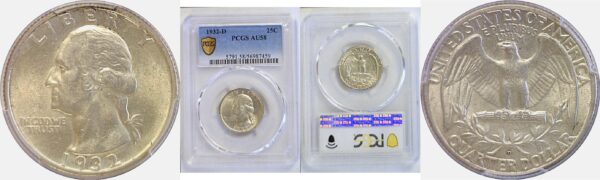 1932-D Washington Quarter  -  PCGS AU-58