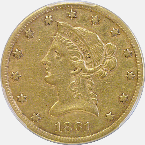 1861-S $10 Liberty  -  PCGS XF-45 - Image 2