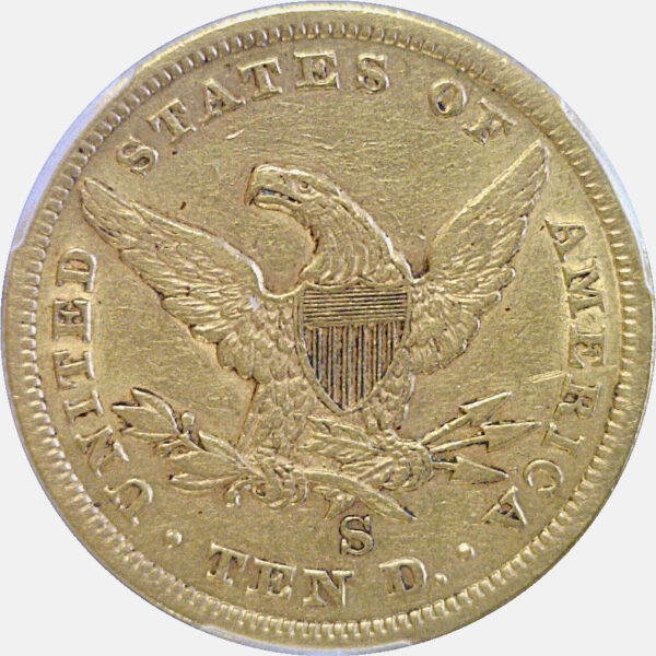 1861-S $10 Liberty  -  PCGS XF-45 - Image 3