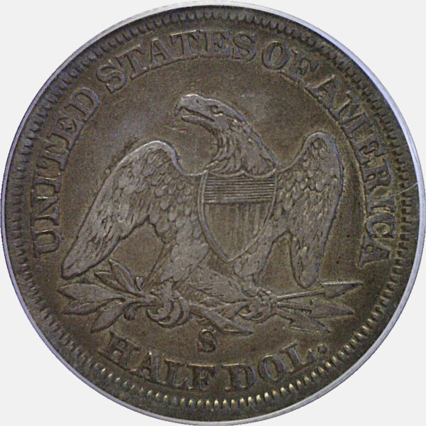 1855-S Seated Liberty Half Dollar  -  PCGS F-15 - Image 3