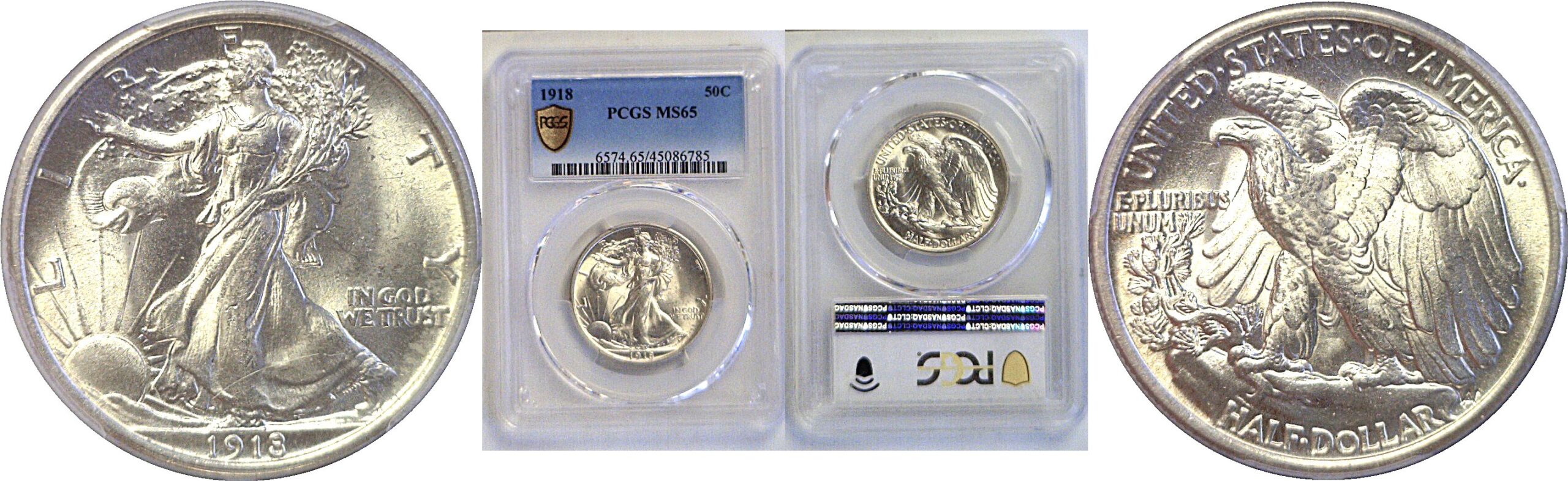 1918 Walking Liberty Half Dollar  -  PCGS MS-65