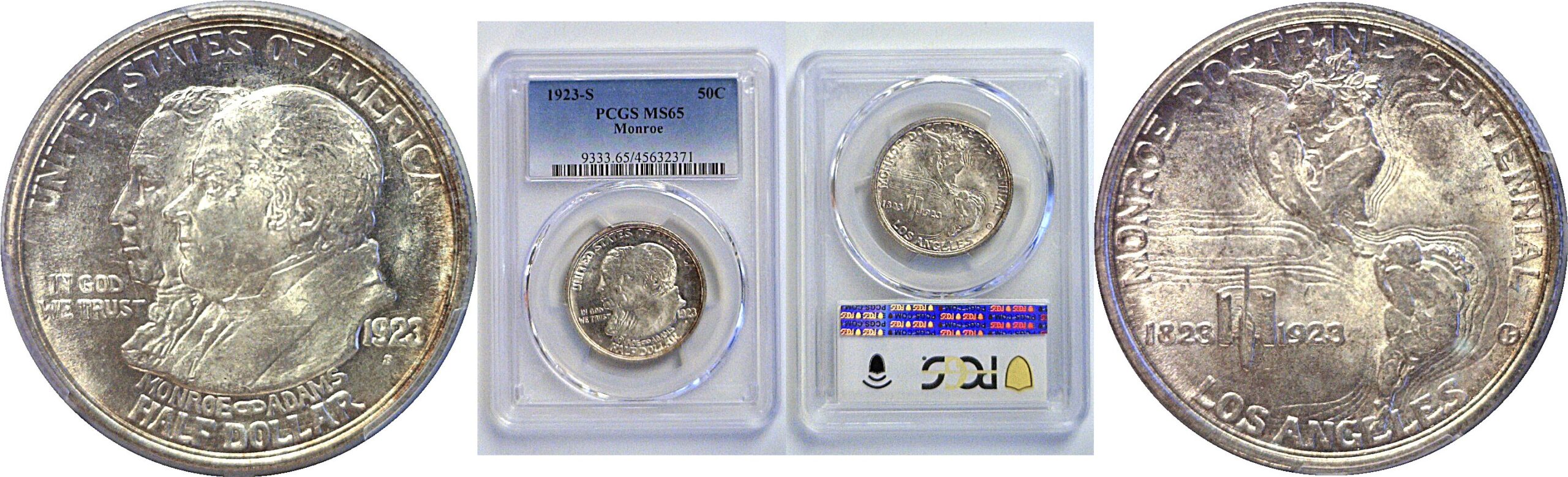 1923-S Monroe Commemorative Half Dollar  -  PCGS MS-65