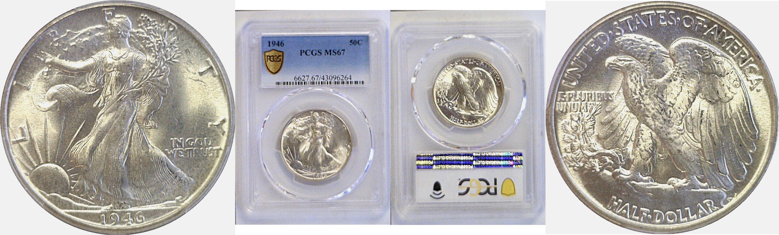 1946 Walking Liberty Half Dollar  -  PCGS MS-67