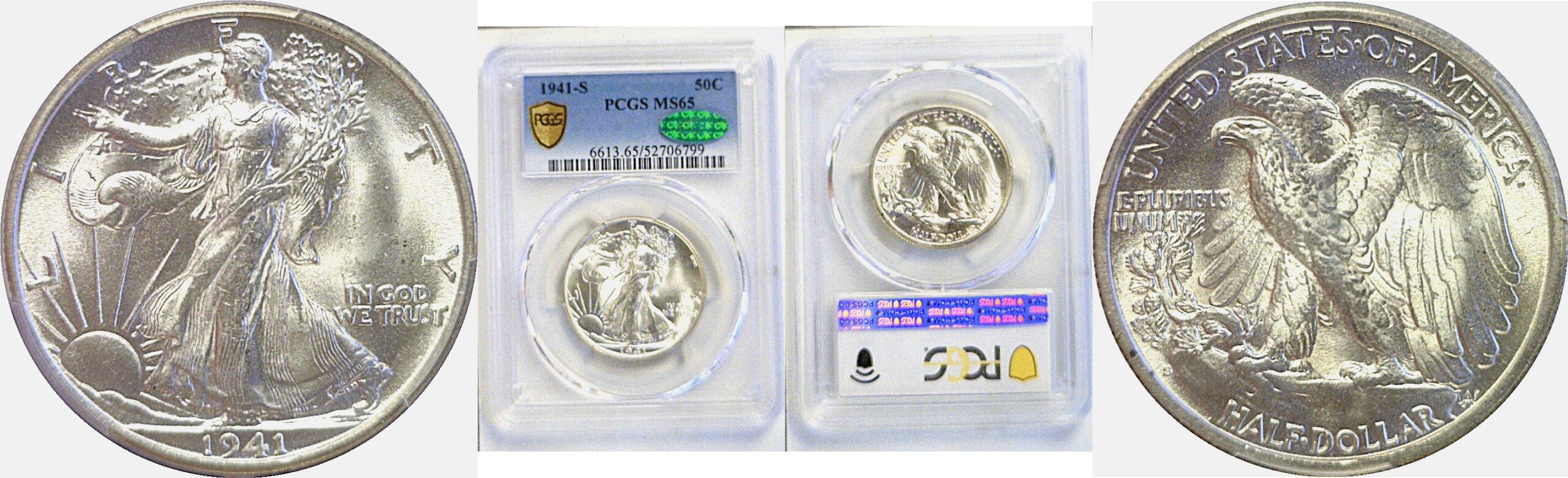 1941-S Walking Liberty Half Dollar  -  PCGS MS-65  CAC
