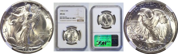 1946-S Walking Liberty Half Dollar  -  NGC MS-66