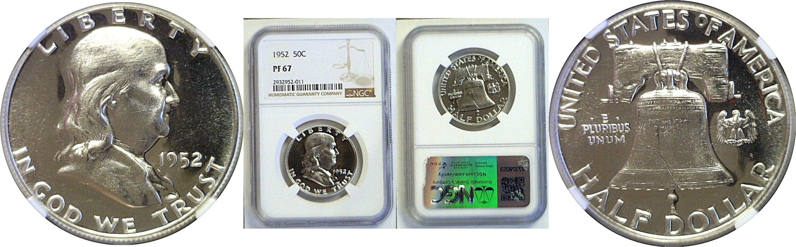 1952 Franklin Half Dollar  -  NGC PR-67