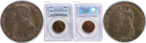 1794 Talbot, Allum & Lee Cent / John Howard Mule.  -  PCGS AU-55