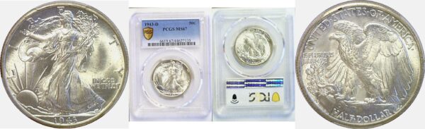 1943-D Walking Liberty Half Dollar  -  PCGS MS-67