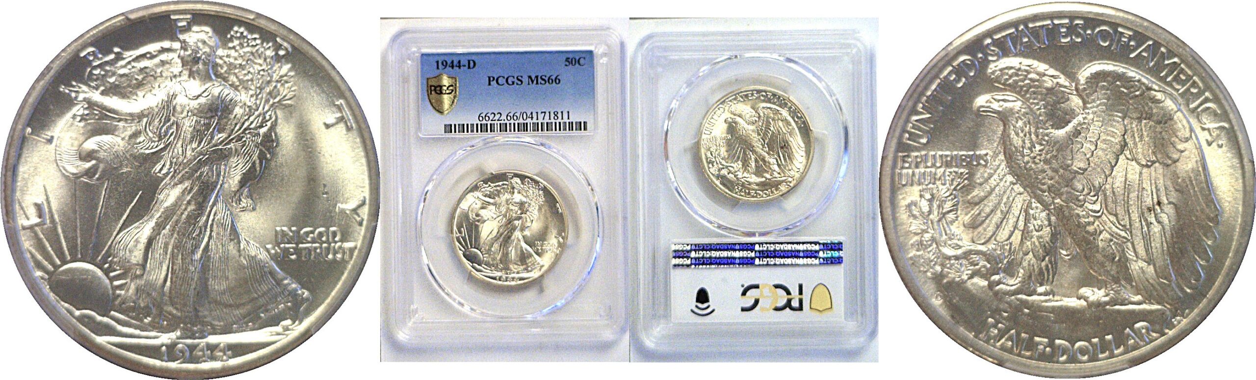 1944-D Walking Liberty Half Dollar  -  PCGS MS-66