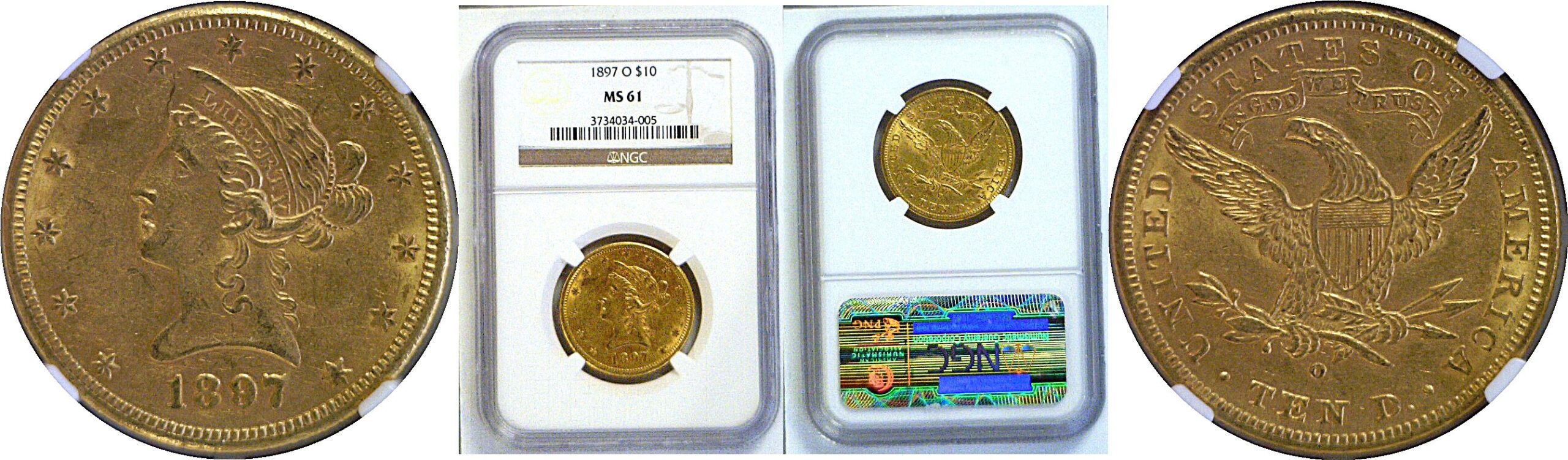 1897-O $10 Liberty. -  NGC MS-61
