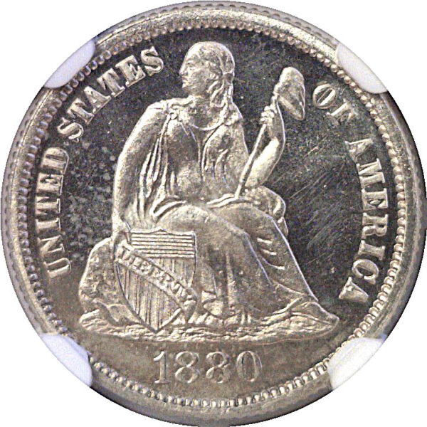 1880 Seated Liberty Dime  -  NGC PF-66 Cameo - Image 2
