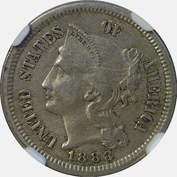 1883 Nickel Three Cent  -  NGC XF-45 - Image 2