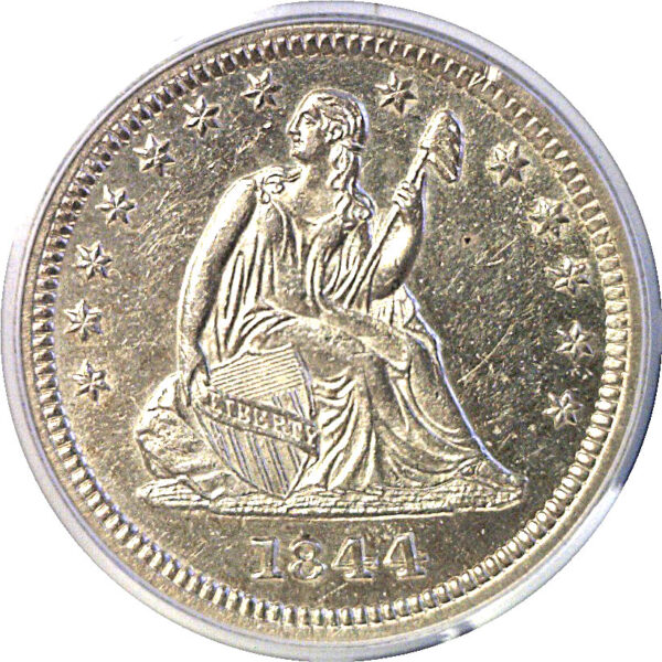 1844-O Seated Liberty Quarter  -  PCGS AU-58 - Image 2