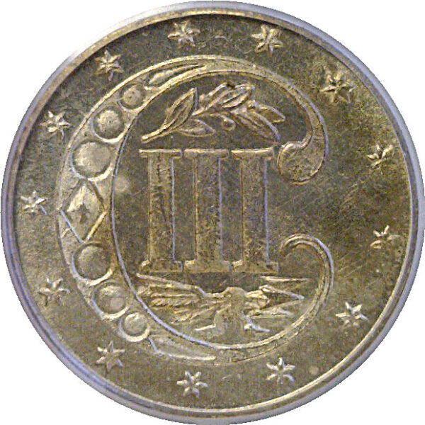 1870 Silver Three Cent  -  PCGS MS-64   CAC - Image 3