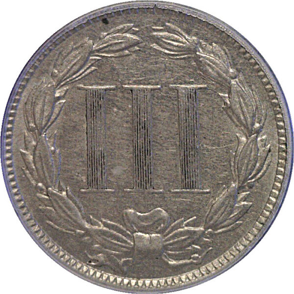 1879 Nickel Three Cent  -  PCGS AU-55 - Image 3