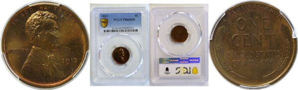 1913 Lincoln Cent  -  PCGS PR-66 RB