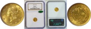 1853 One Dollar Gold Coin  -  NGC MS-64  CAC