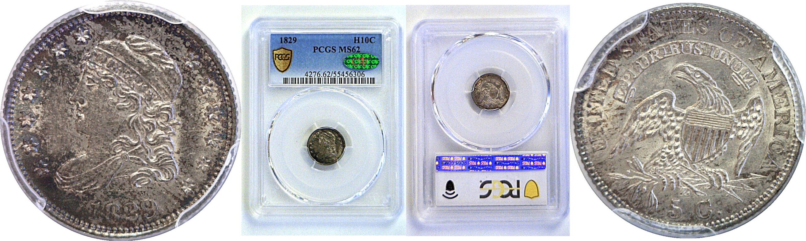 1829 Bust Half Dime  -  PCGS MS-62  CAC
