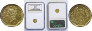 1853 $1 California Fractional Gold   BG-505   NGC AU-55