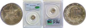 1870 Silver Three Cent  -  PCGS MS-64   CAC