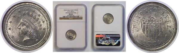 1864 Civil War Token   NGC MS-64