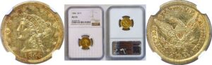 1846 $2 1/2 Liberty  -  NGC AU-55