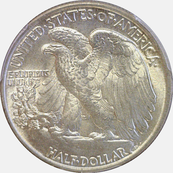 1946 Doubled Die Reverse.  Walking Liberty Half Dollar  -  PCGS MS-65  CAC - Image 3
