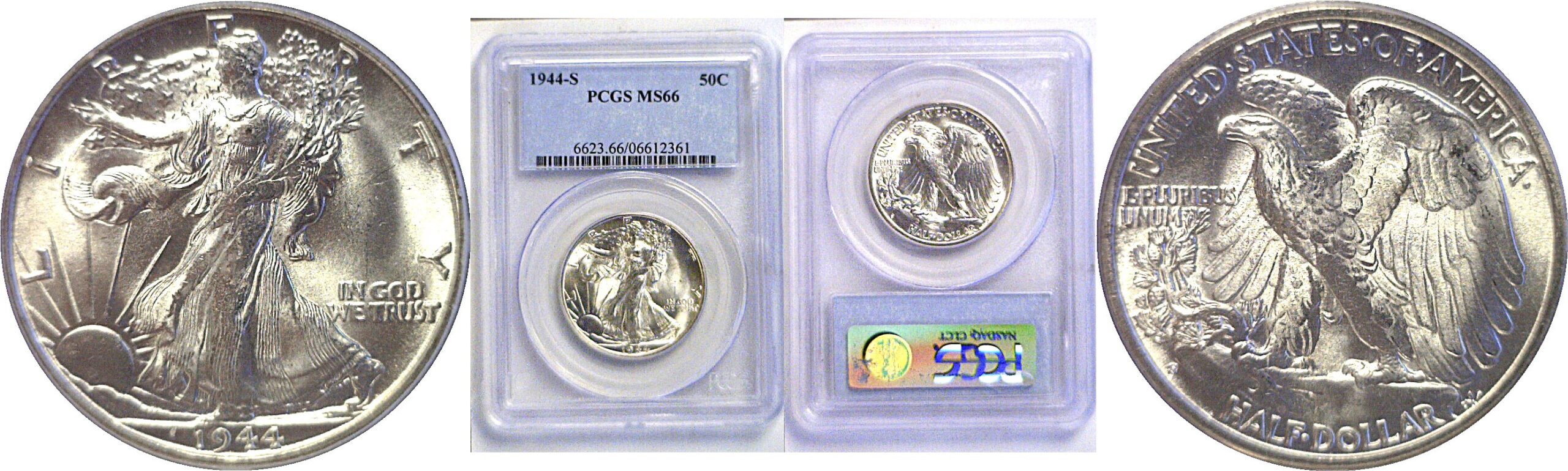 1944-S Walking Liberty Half Dollar  -  PCGS MS-66