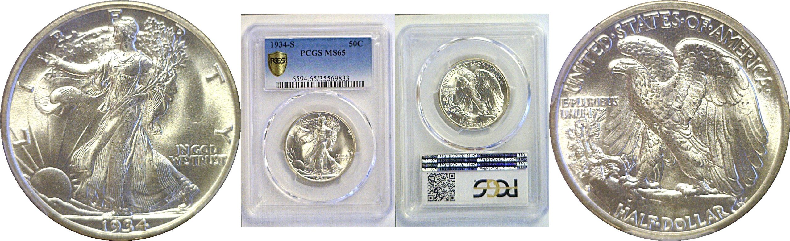 1934-S Walking Liberty Half Dollar  -  PCGS MS-65