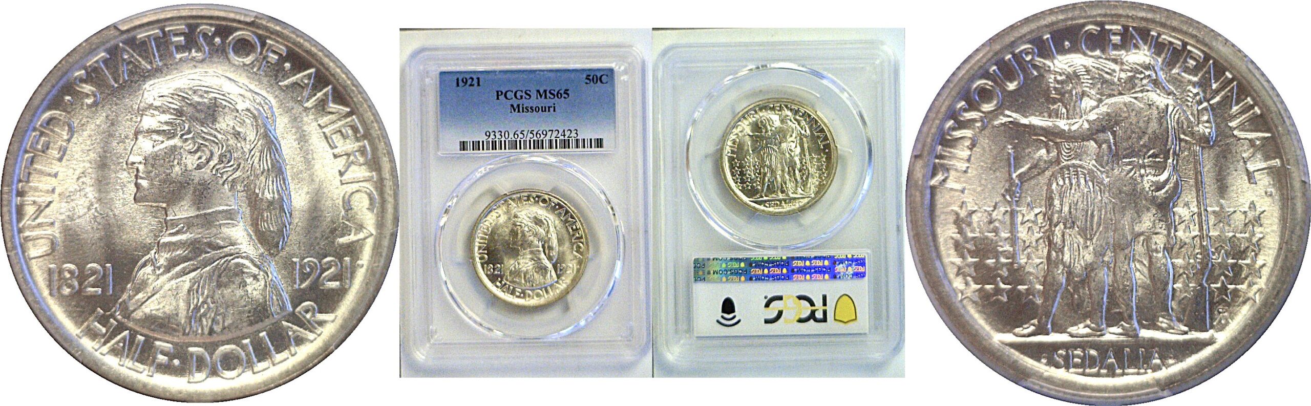 1921 Missouri Commemorative Half Dollar  -  PCGS MS-65