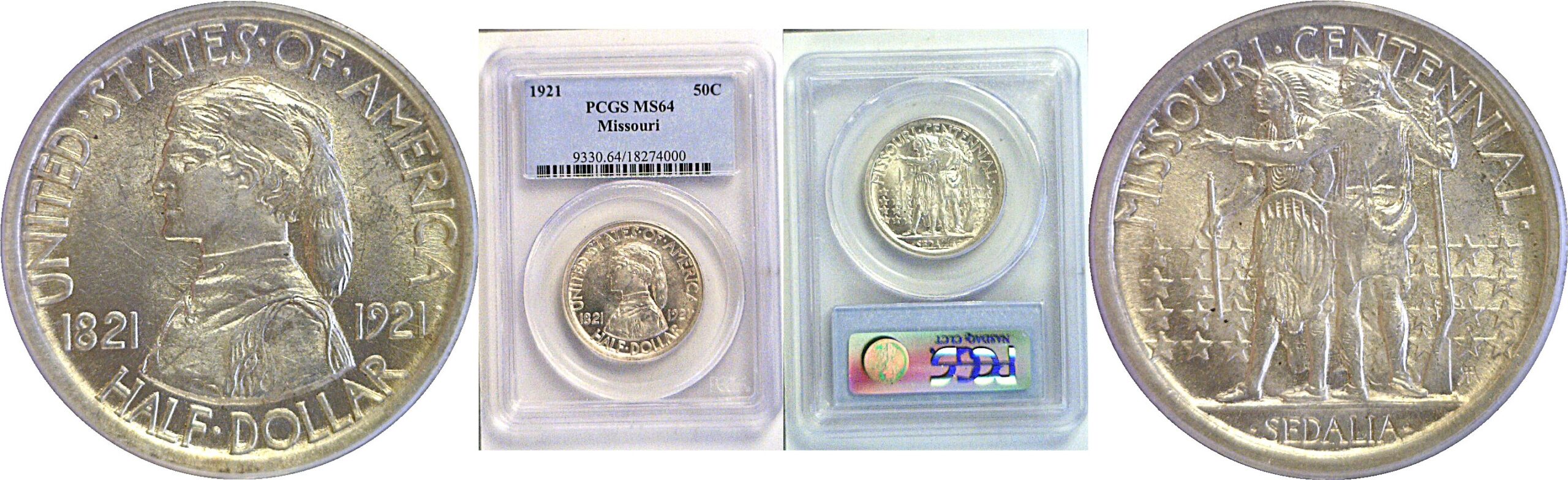1921 Missouri Commemorative Half Dollar. -  PCGS MS-64