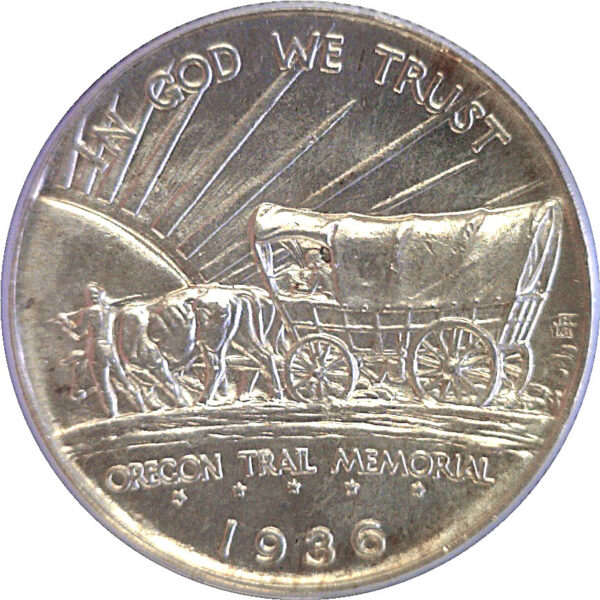 1936-S Oregon Trail Commemorative Half Dollar  -  PCGS MS-65 - Image 3