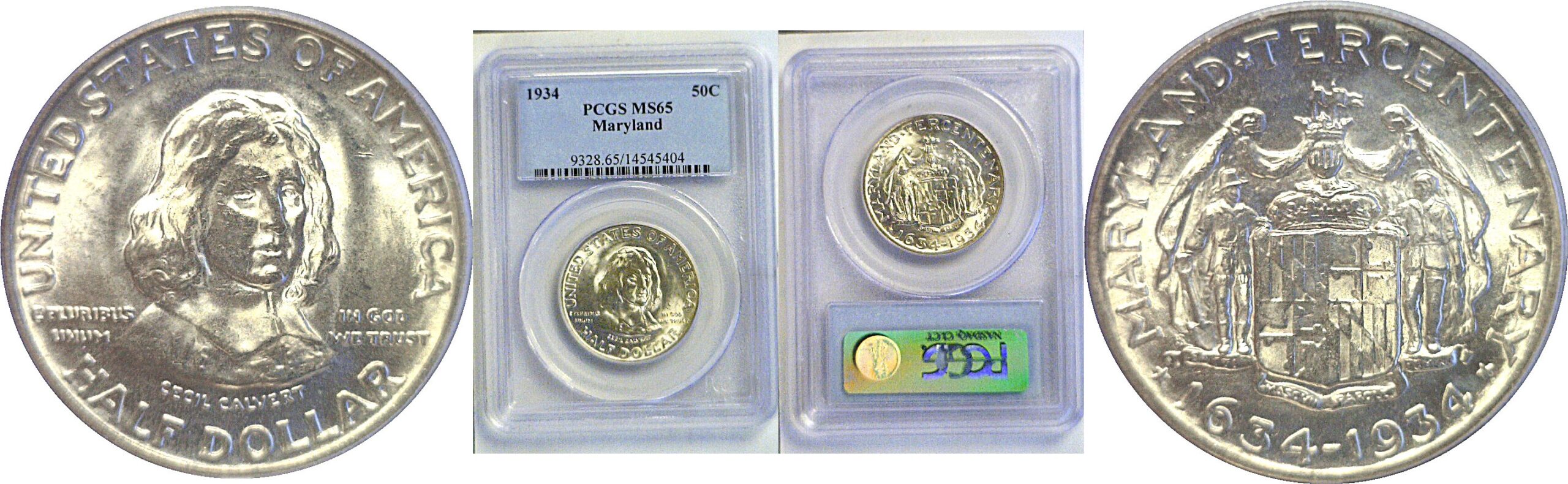 1934 Maryland Commemorative Half Dollar  -  PCGS MS-65