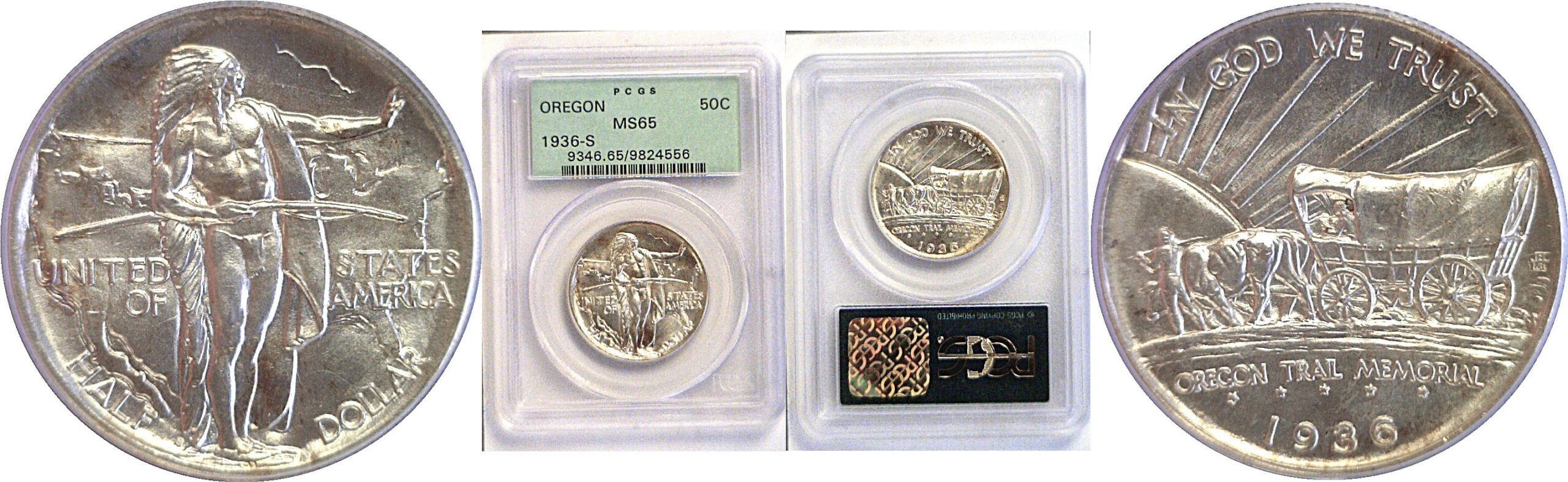 1936-S Oregon Trail Commemorative Half Dollar  -  PCGS MS-65
