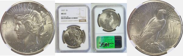 1927 Peace Dollar  -  NGC MS-62