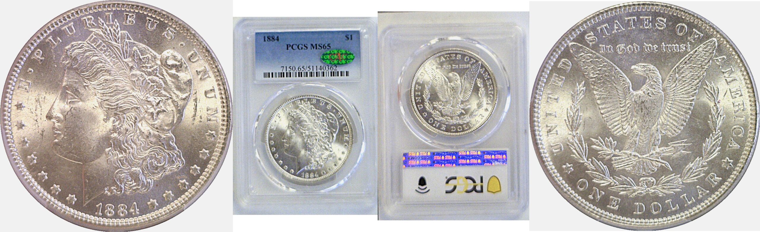 1884 Morgan Dollar  -  PCGS MS-65  CAC
