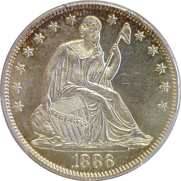 1886 Seated Liberty Half Dollar. -  PCGS MS-64 PL - Image 2