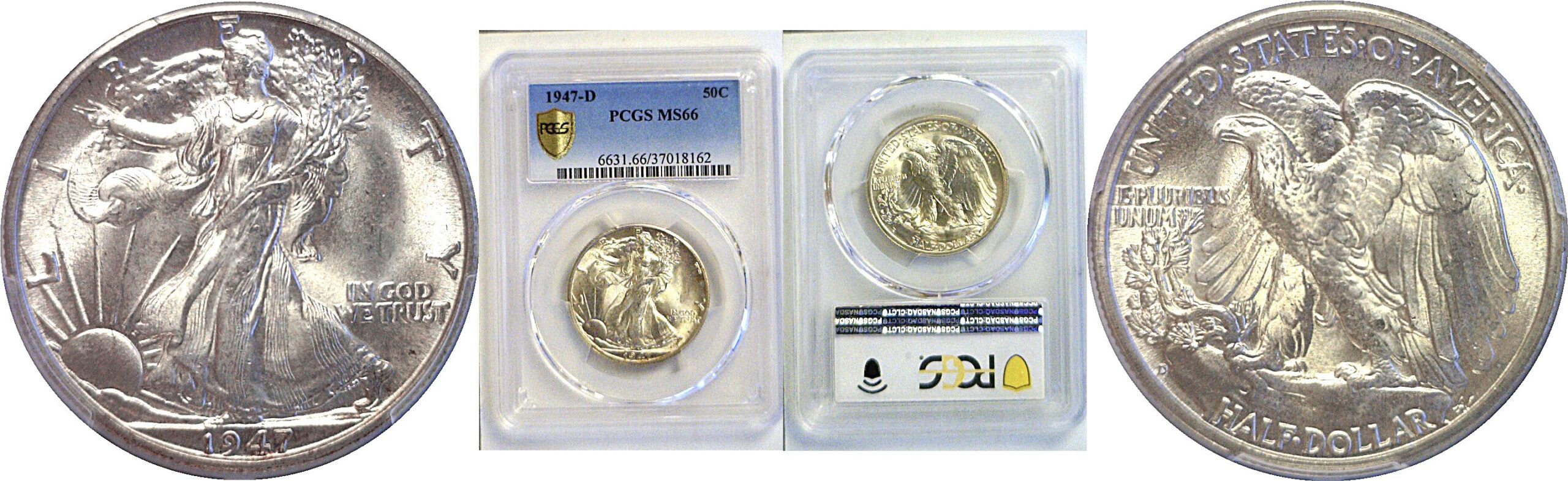 1947-D Walking Liberty Half Dollar  -  PCGS MS-66