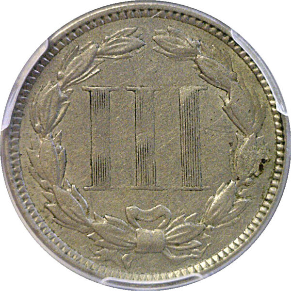 1872 Nickel Three Cent  -  PCGS AU-55 - Image 3