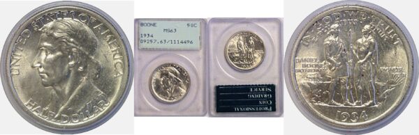 1934 Boone Commemorative Half Dollar. -  PCGS MS-63