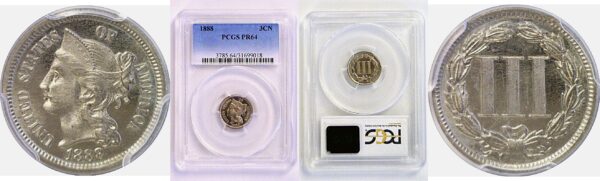 1888 Nickel Three Cent  -  PCGS PR-64
