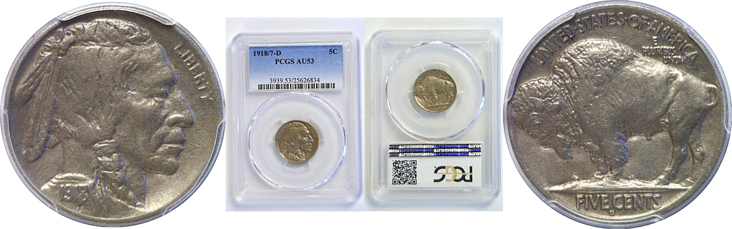 1918/7-D Buffalo Nickel  -  PCGS AU-53