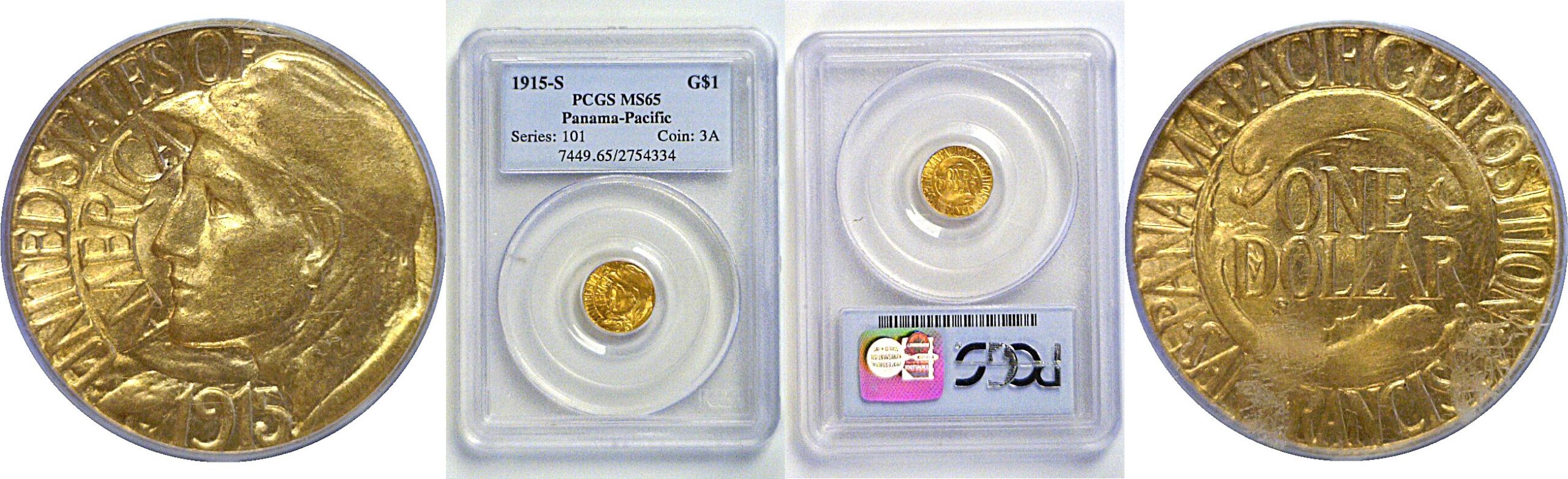 1915-S $1 Gold Commemorative  -  PCGS MS-65