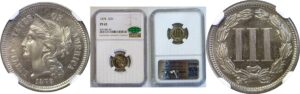 1878 Nickel Three Cent  -  NGC PF-65  CAC