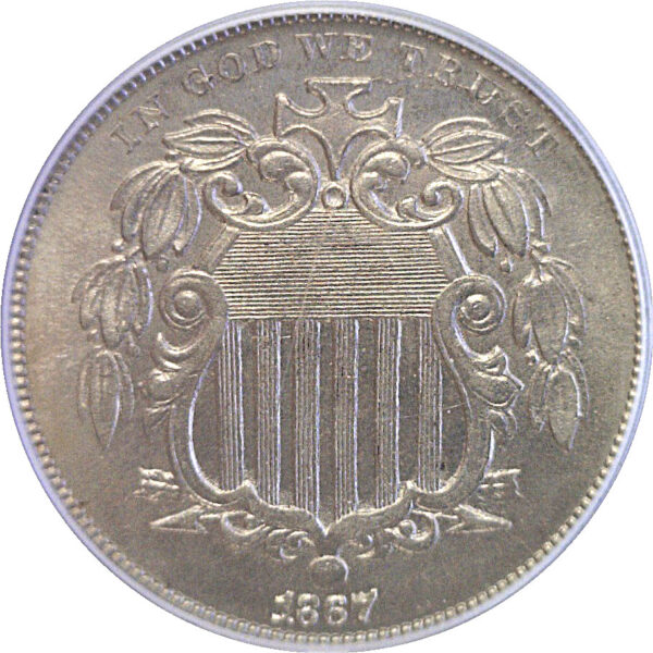1867 Rays. Liberty Nickel  -  PCGS MS-64  CAC - Image 2