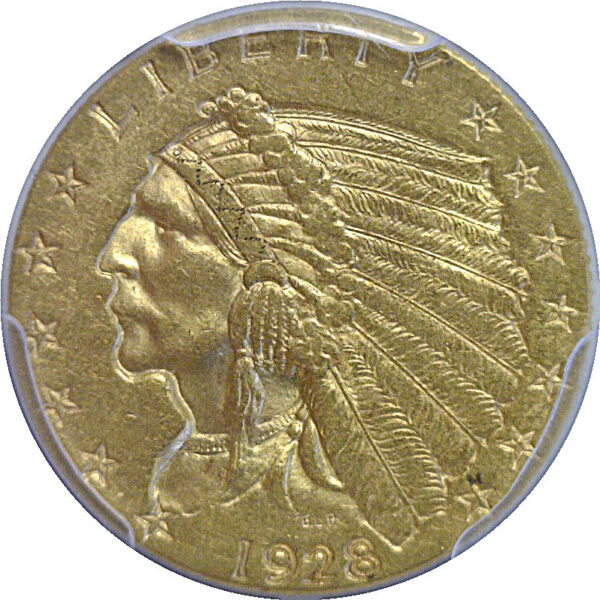 1928 $2 1/2 Indian  -  PCGS AU-58 - Image 2