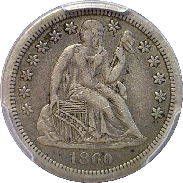 1860-S Seated Liberty Dime  -  PCGS VF-35 - Image 2