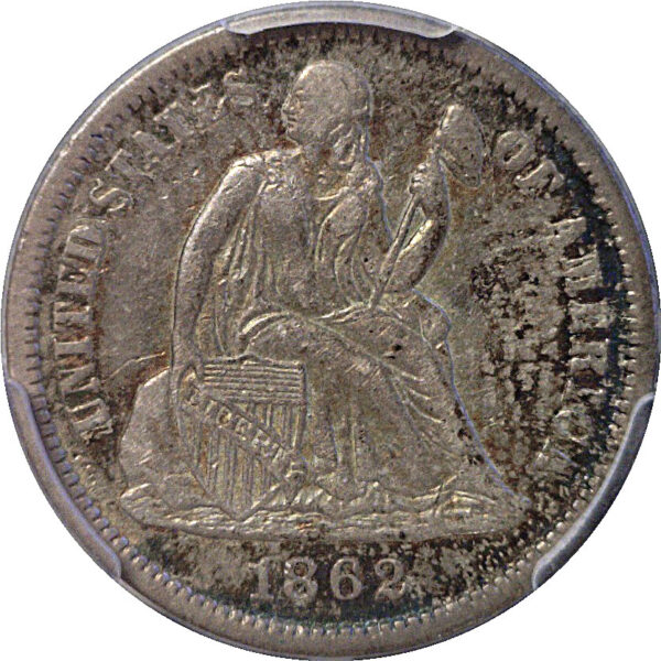 1862-S Seated Liberty Dime. -  PCGS XF-45 - Image 2